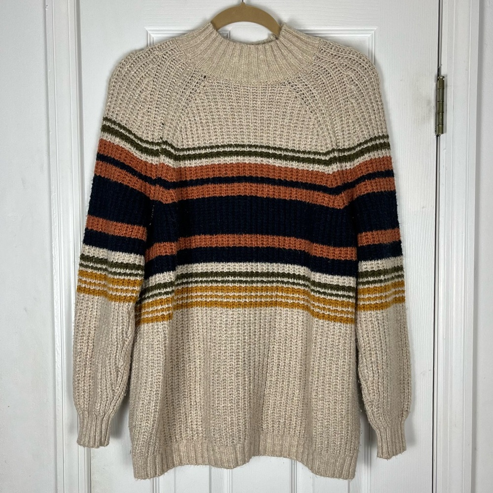 Universal Thread Striped Pullover Ribbed Knit Swe… - image 1